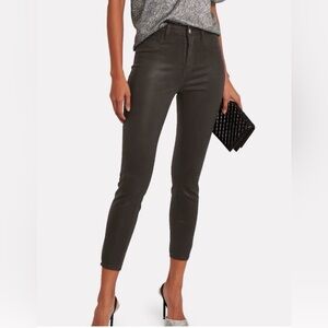L’Agence Margot Skinny High Rise Greystone Coated Jeans Women’s Stretch Size 30